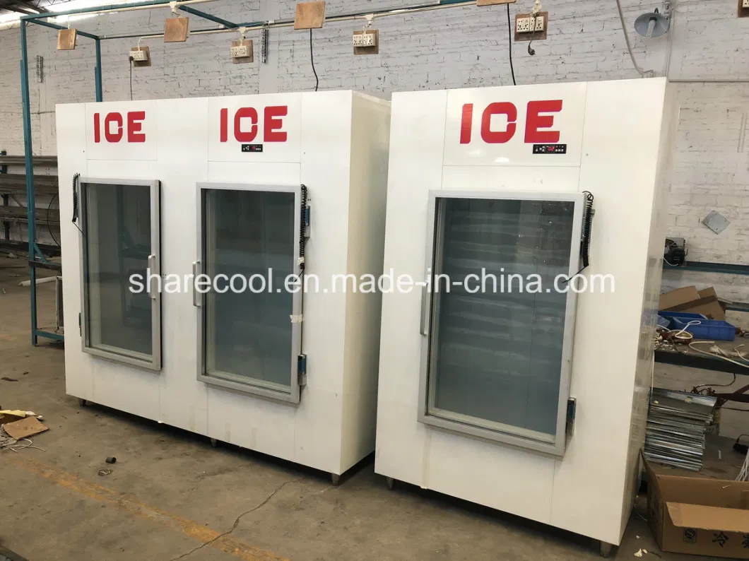 Displaying Glass Door Ice Merchandiser Ice Storage Bin