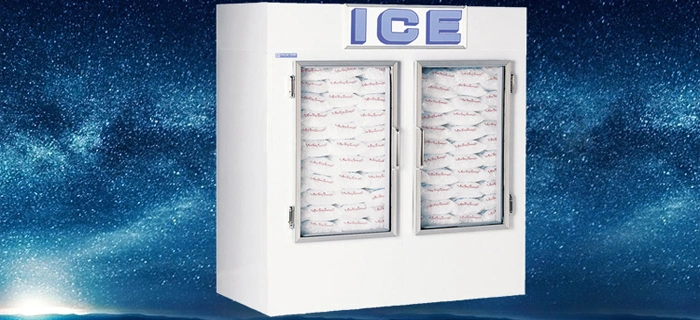 Outdoor Indoor Cold Wall Bagged Ice Merchandiser Storage Bin
