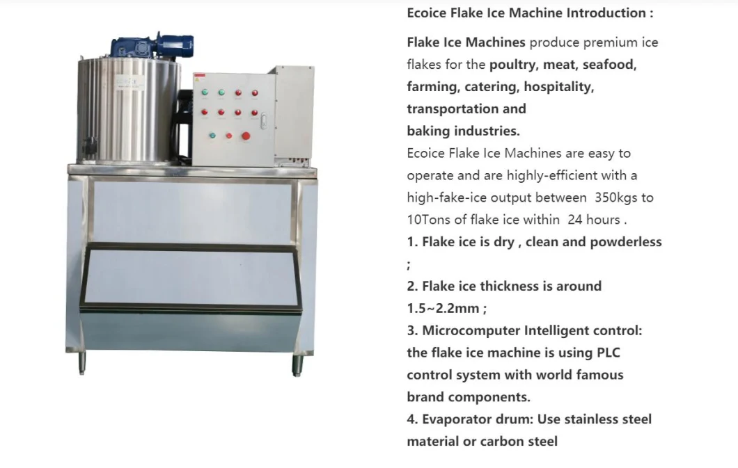 1ton 3ton 5ton Seawater Flake Ice Maker Making Machine for Seafood
