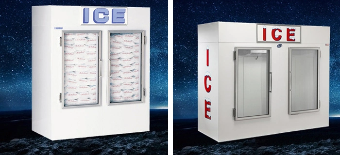 Outdoor Indoor Cold Wall Bagged Ice Merchandiser Storage Bin