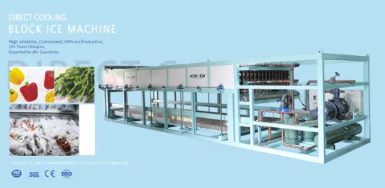 20 Tonnen industrielle kommerzielle Eisblockherstellungsmaschine, Preis mit Brecher